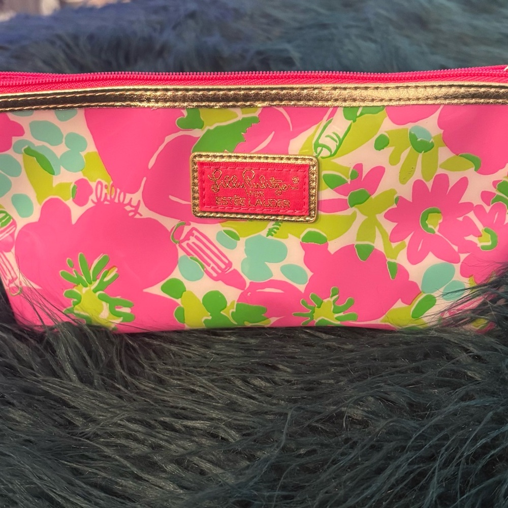 Lilly Pulitzer Pink Floral Cosmetic Bag